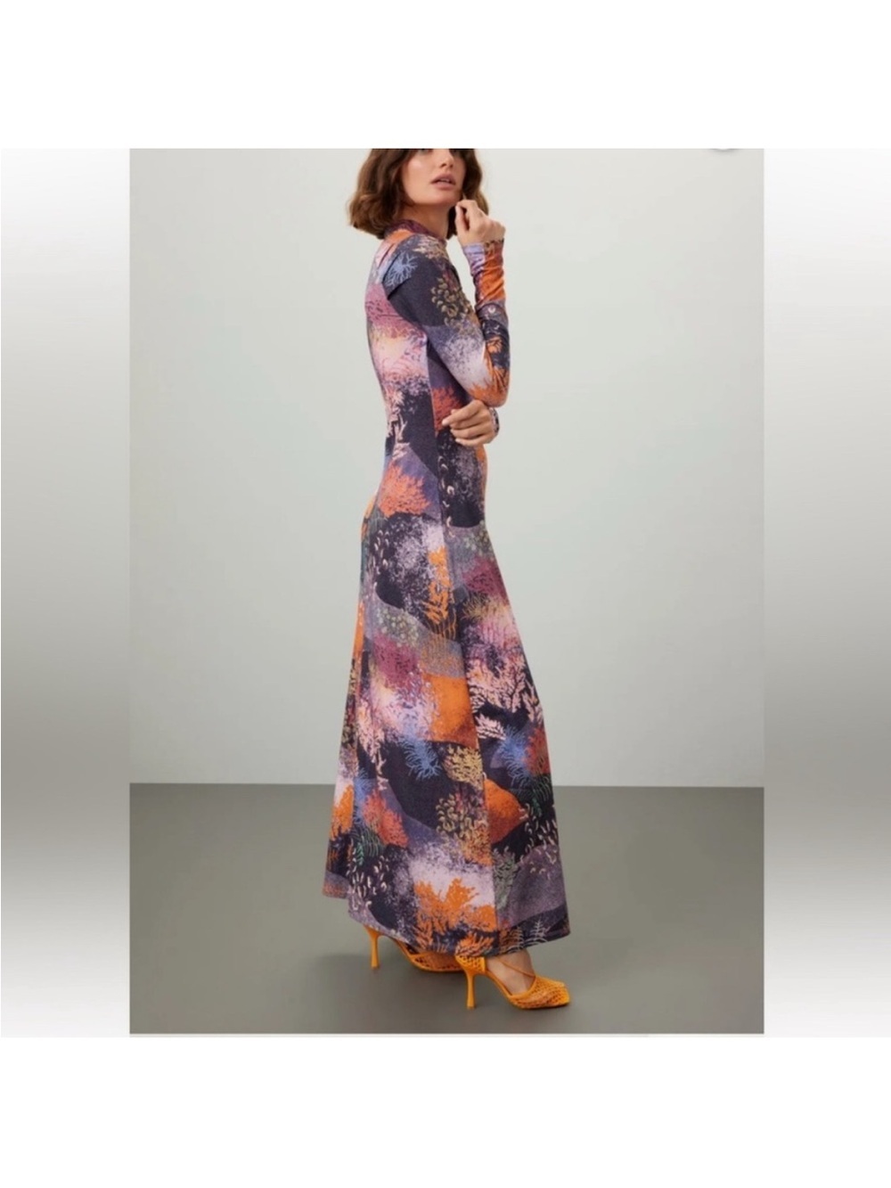 United in Motion- Floral Long Sleeve Dress - Multicolor medium